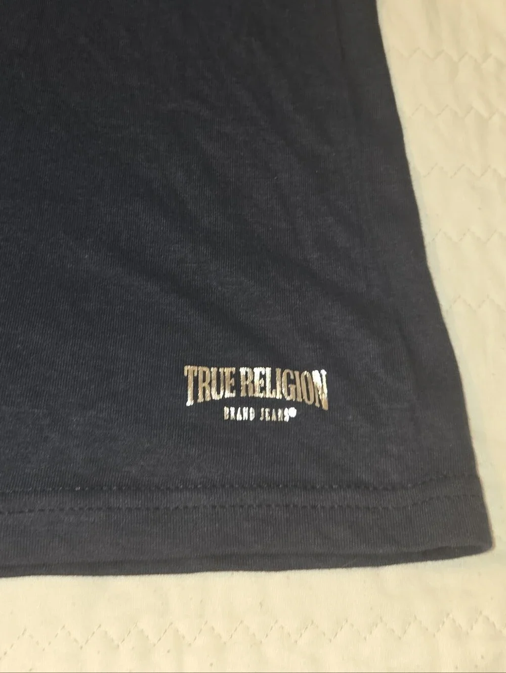 True Religion Men's Dark Navy Short Sleeve Crew Tee